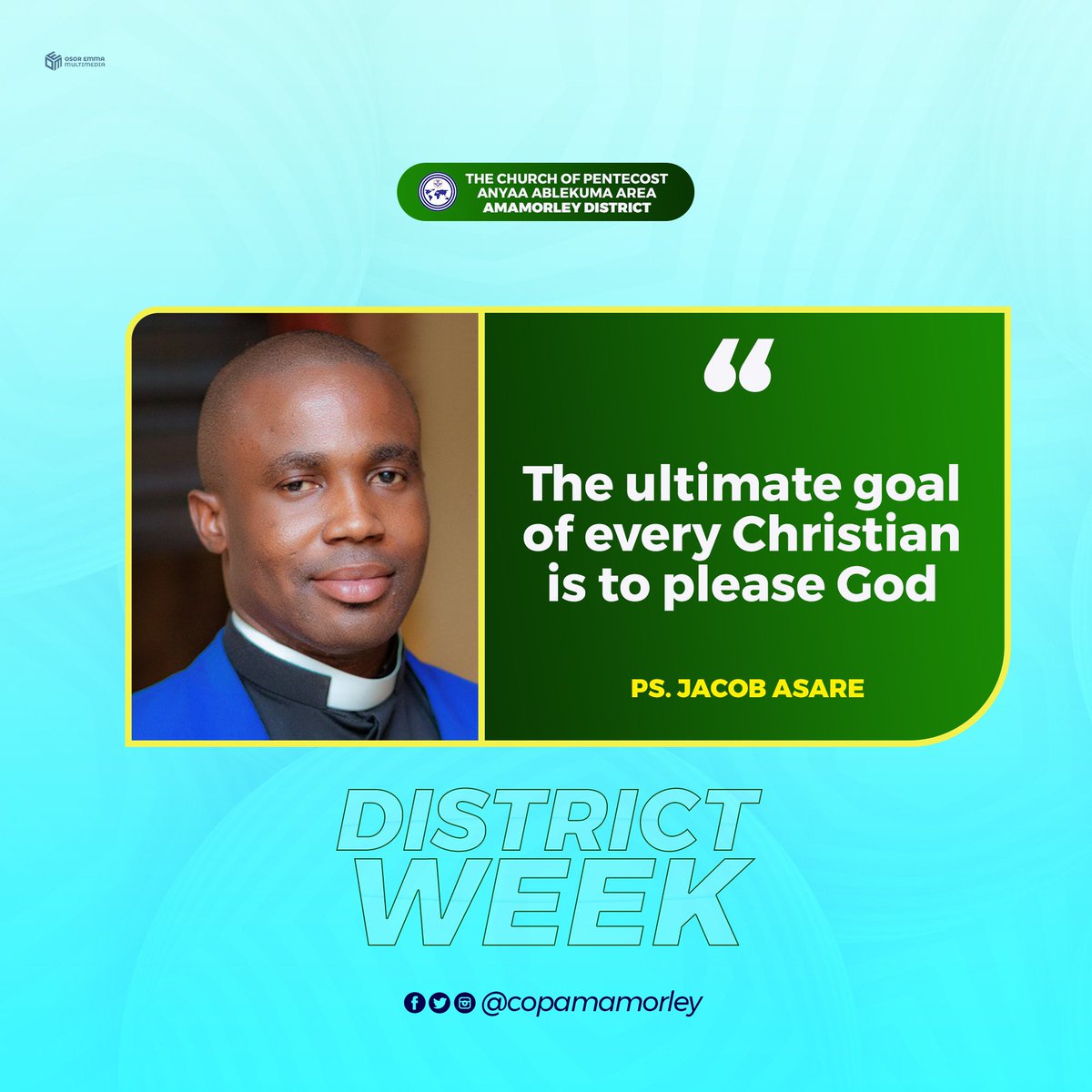 CopamamorleyEst's tweet photo. Some excepts from the Day 5 of the Second District week as we had a ministration from Ps. Jacob Asare.
Be blessed! β€οΈβΊοΈ
#DistrictWeek
#PossessingTheNations https://t.co/394vJoXjsC