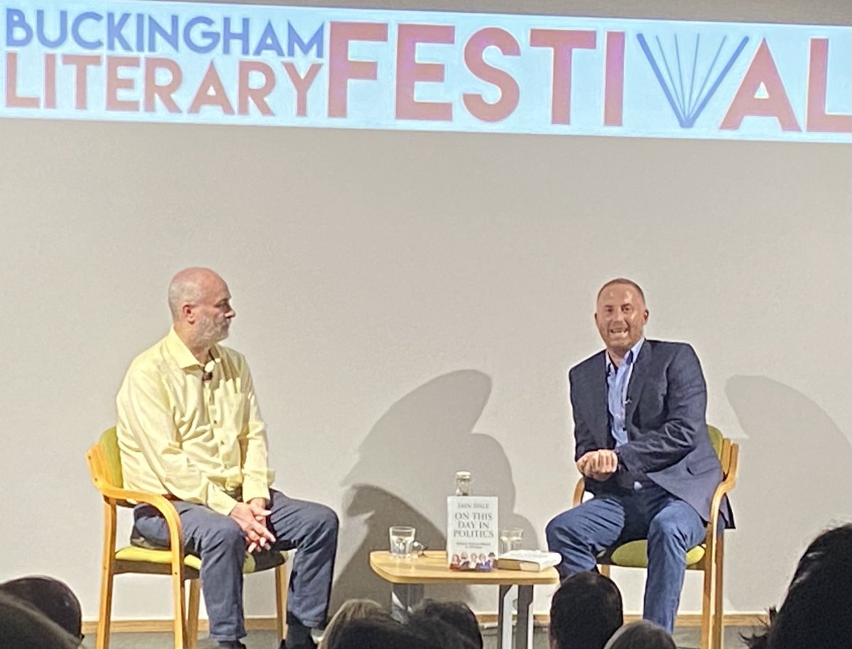 IainDale's tweet photo. Lovely afternoon at the Buckingham Literary Festival. Thanks to #moredan @DanielBryce15 for driving me there and back! The reputations that were shredded on the journey! https://t.co/SwnUWKd7MV