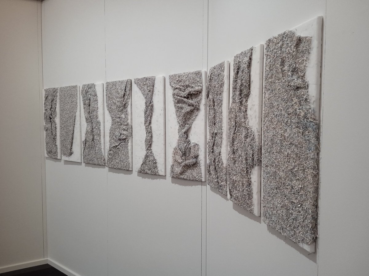 AlmyraWeigel's tweet photo. @almyraweige My artwork 'IN - OUT' (Shredded euro banknotes, canvas, hot glue, 70x30x7(x9), 2022) at the prestigious 7th Riga International Textile and Fibre Art Triennial "QUO VADIS?" ( "Where are you going?").
#Riga  #almyraweigel #Euro #money #art #exhibition https://t.co/VrOvkSO3h9