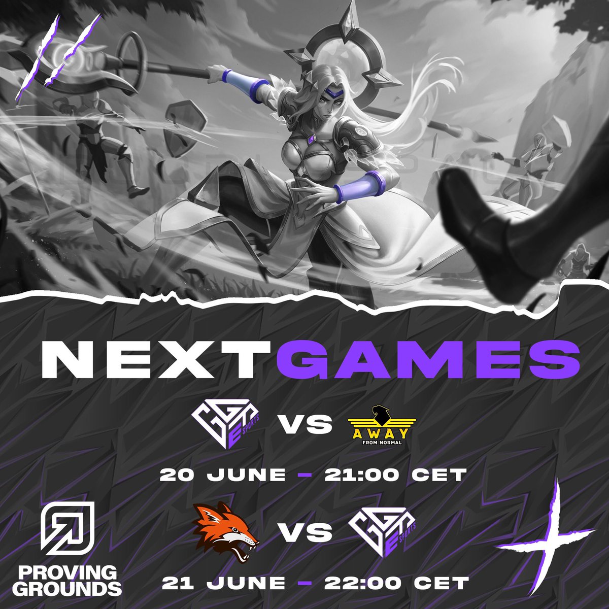 Siamo carichi per le prossime giornate del #PROGRO 🔥

🦅 Martedì 20 ore 21:00
GGF vs <a href="/AFNofficial_/">AFN Esports</a> 

🦊 Mercoledì 21 ore 22:00
GGF vs Fox E-sports

#ggfesports #ggf #esports #progro #leagueoflegends #lol #gaming #tournaments #competitive #competition #players #game #team