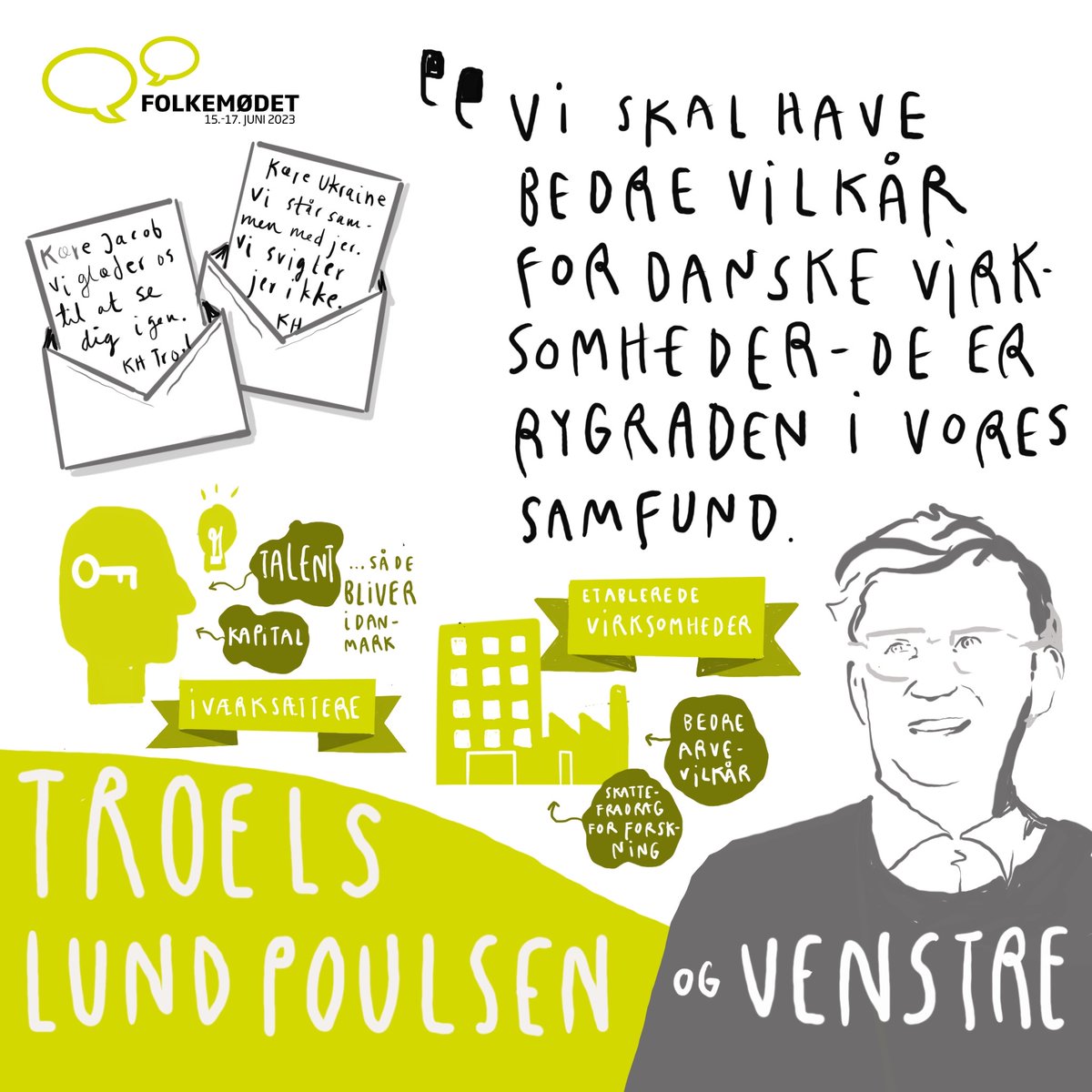 Folkemødets tredje og sidste dag har budt på fire partiledertaler🙌 @SorenPape fra @KonservativeDK åbnede ballet efterfulgt af fungerende forsvarsminister @troelslundp og @MrMesserschmidt. @PernilleVermund stod for den sidste partiledertale. #fmdk