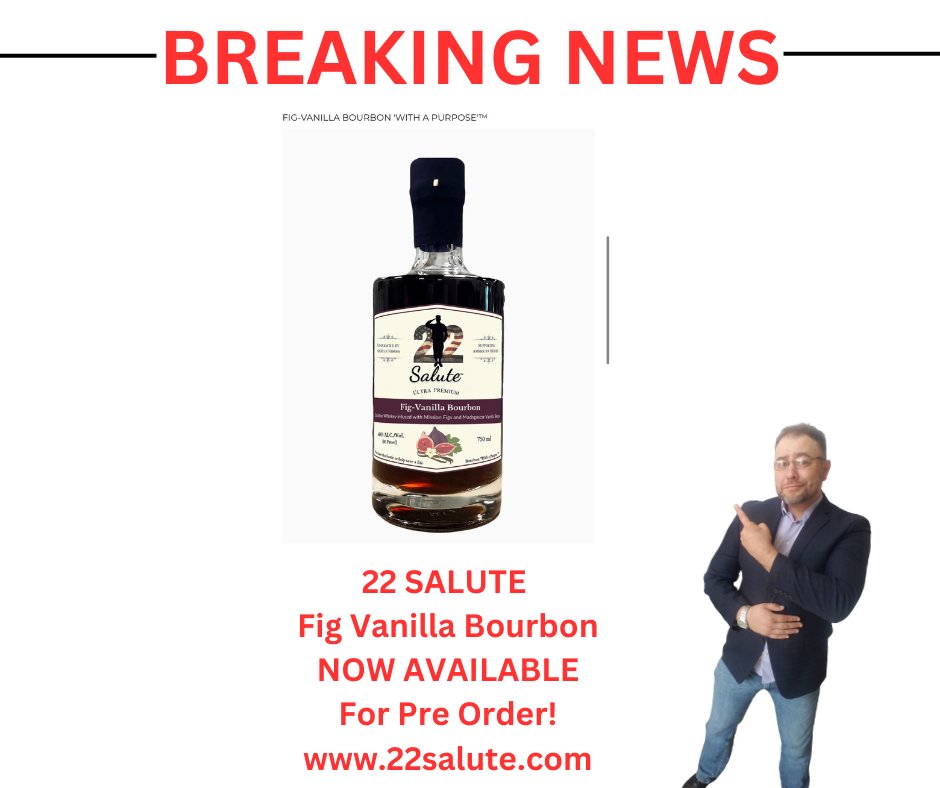 Dr. Rob Garcia (@robgarcia_pr) on Twitter photo #breakingnews - Are you a #bourbon lover? Check out <a href="/22salutebevco/">22 Salute Spirits & Coffee</a> and their NEW pre order for Fig Vanilla Bourbon! Super excited. This company helps get #servicedogs to #veterans.
Get your limited edition bottle at 22salute.com
#cnn, #militarytimes, #stripes #breakingnews - Are you a #bourbon lover? Check out <a href="/22salutebevco/">22 Salute Spirits & Coffee</a> and their NEW pre order for Fig Vanilla Bourbon! Super excited. This company helps get #servicedogs to #veterans.
Get your limited edition bottle at 22salute.com
#cnn, #militarytimes, #stripes