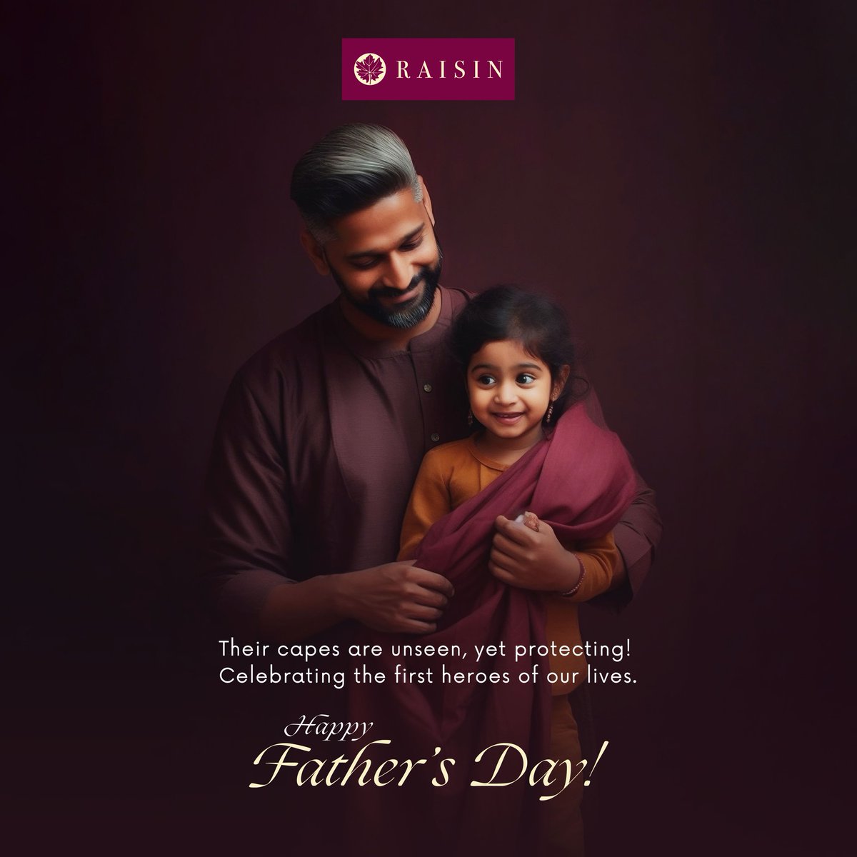raisinglobal's tweet photo. In a world where superheroes are often found in comic books and on movie screens, fathers embody the true essence of heroism with their courage and unconditional love.

Raisin wishes the un-caped heroes, a very Happy Father's Day ❤️

#FathersDay #Raisin #Fashion https://t.co/phEo7NqLOb