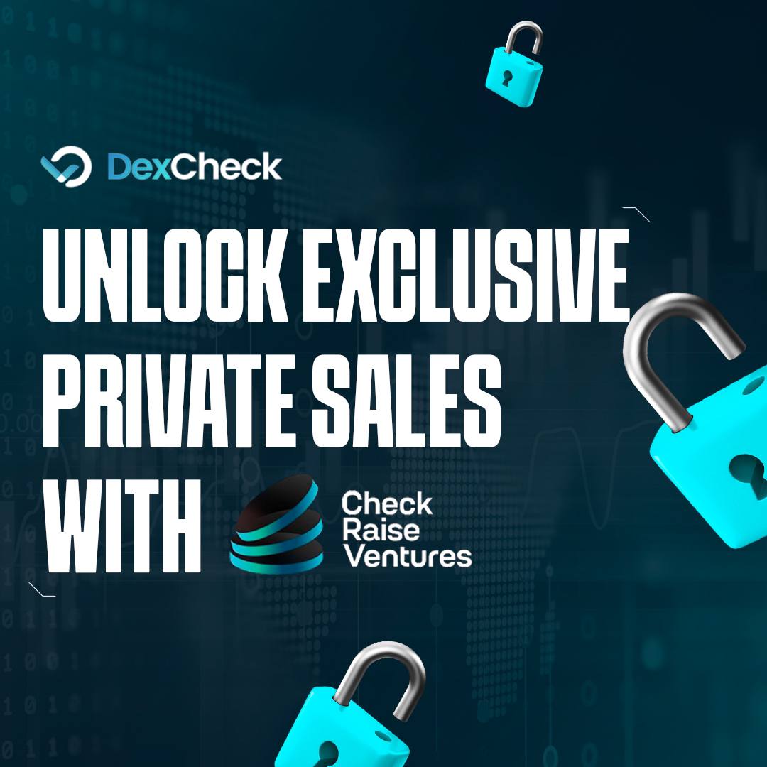 DexCheck_io's tweet photo. 🔥 Introducing @checkraise_vc, the Ventures department of #DexCheck!
🤝 Participate in exclusive Private Sales with CheckRaise Ventures, a #communityVC for top-tier $DCK holders.
🚀 Follow @dexcheck_io for more updates! https://t.co/2E8zLaWS1j