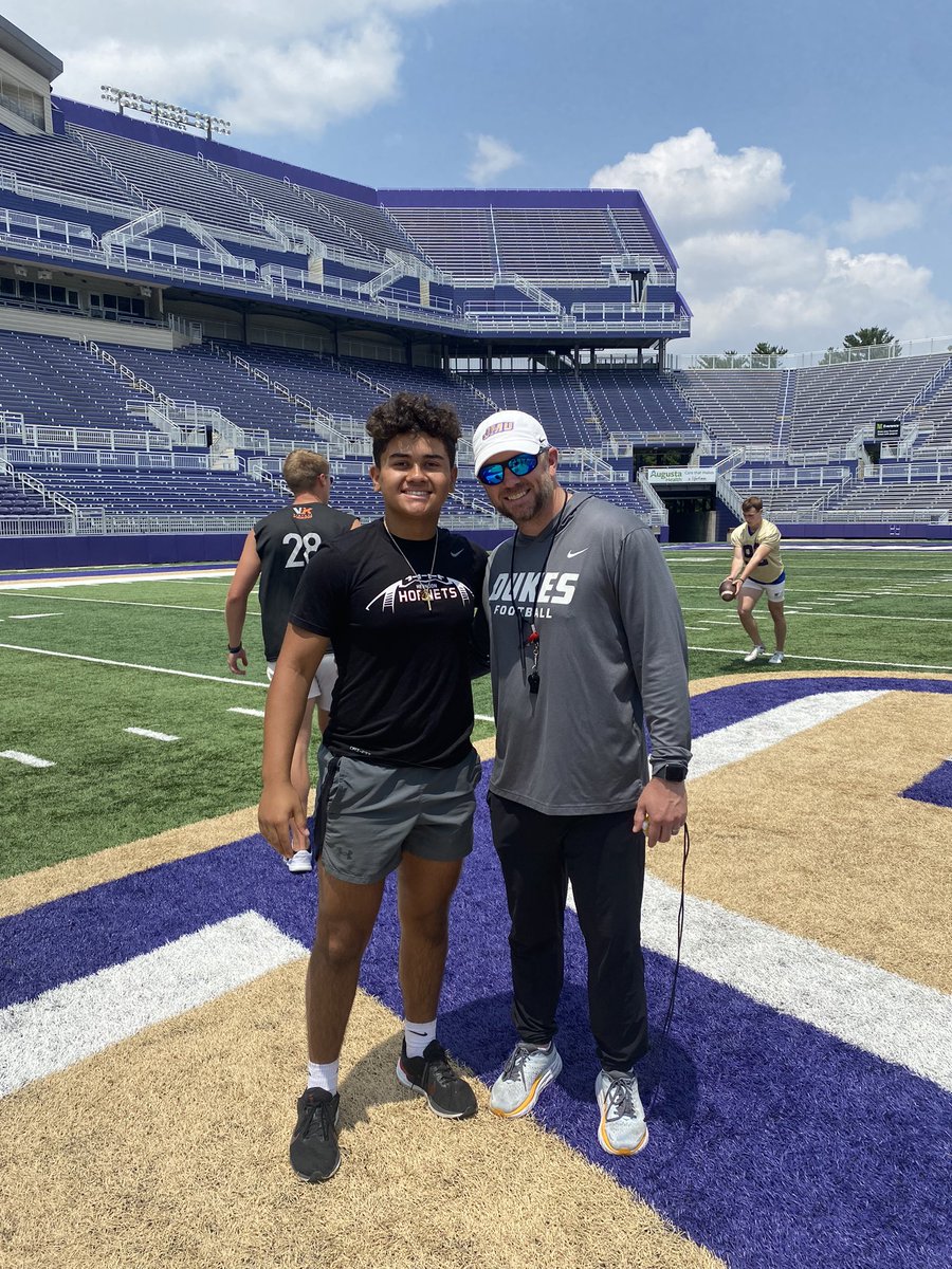 Logans_lopez16's tweet photo. Had a great camp today @JMUFootball . Thank you @coachgrantcain for hosting the camp! I charted 8/10 Field goals, and Won 1st place for underclassmen Punts. Also great to see @AllMadden42!!! #DMGB @HerndonFtbl @virtualkicking_ @coachdesicullen @RayRico14 https://t.co/4MKOsw1scg