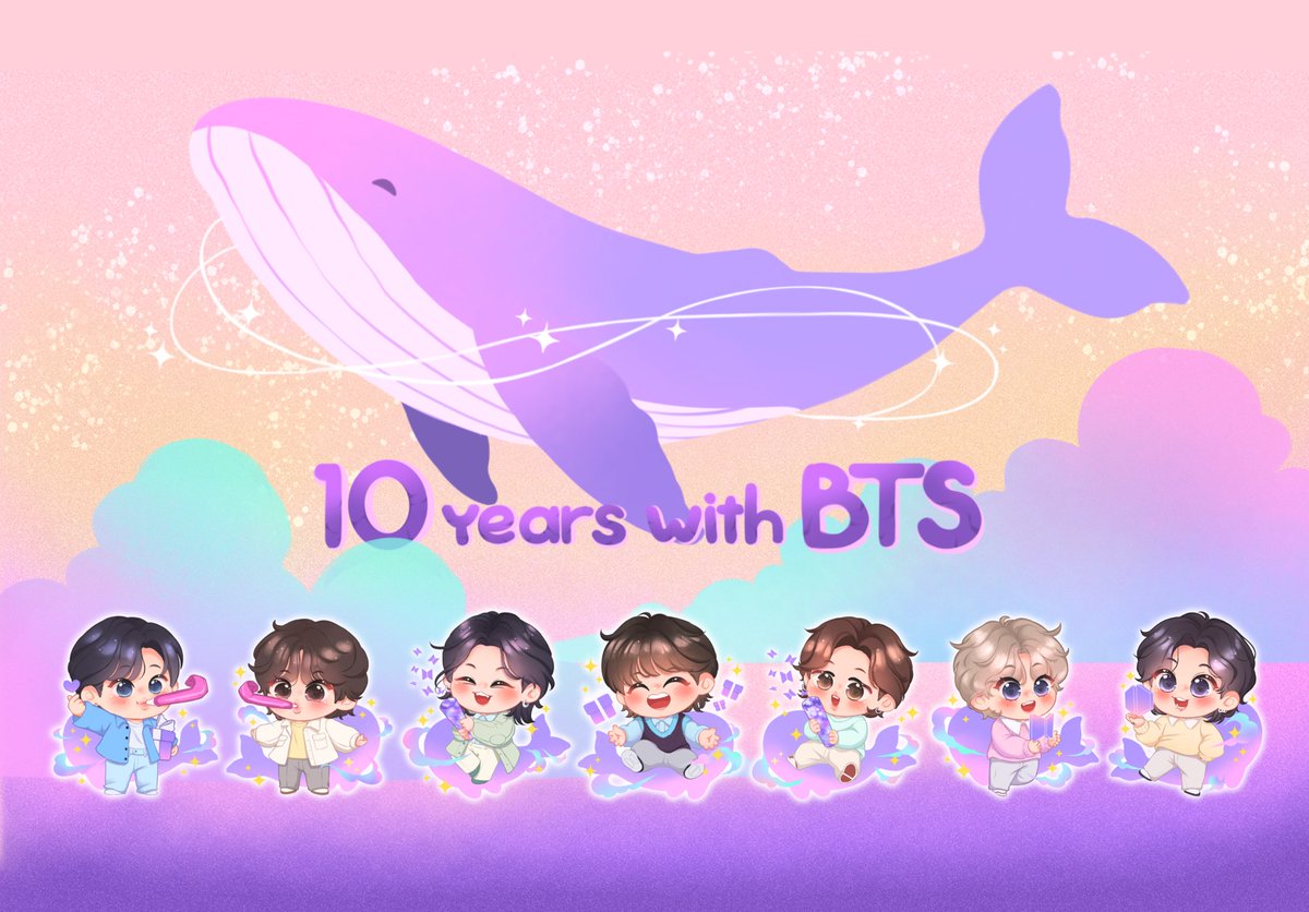10 years together with our love, our pride Bangtanie 🥰
💜💜💜💜💜💜💜
#10YearsOfAPOBANGPO #BTS10thAnniversary #BTSARMY