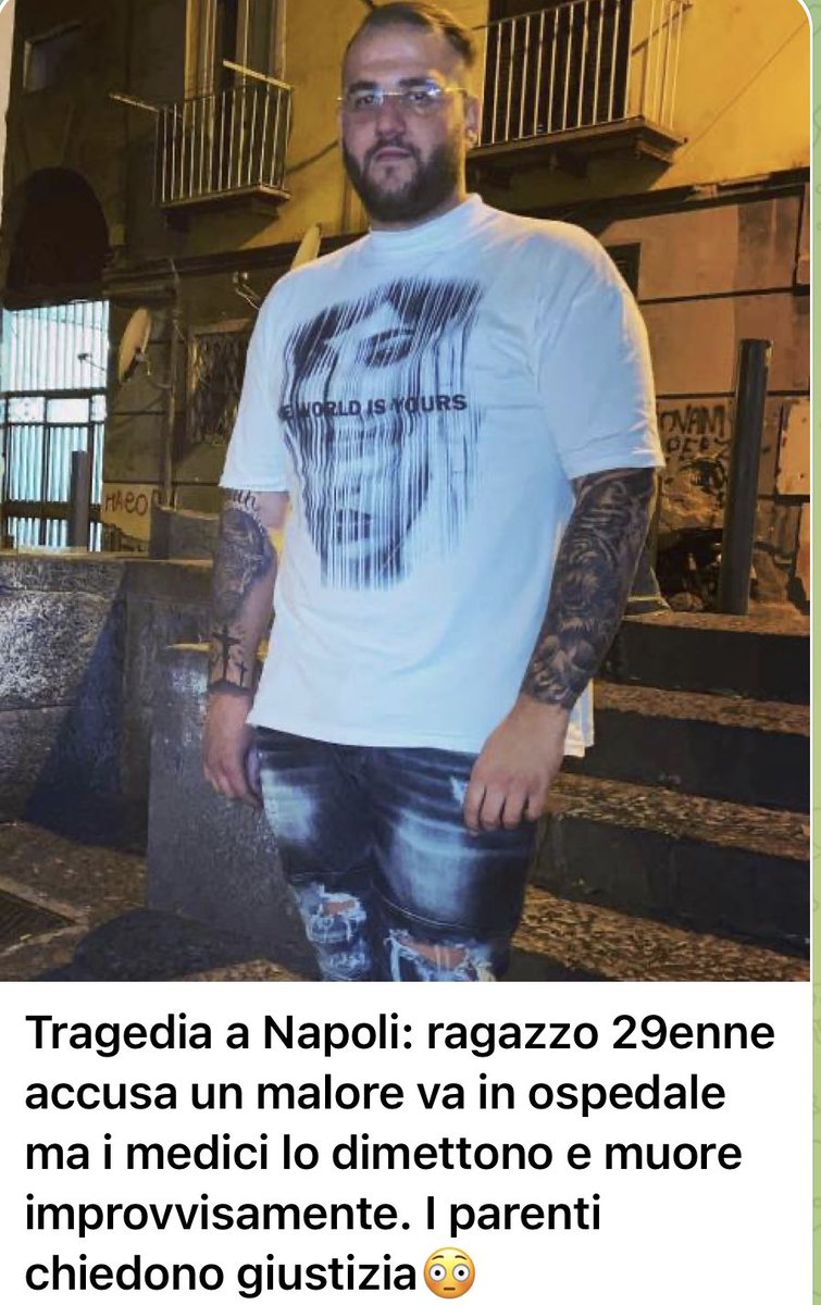 Adriano72197026's tweet image. Tragedia a Napoli: ragazzo 29enne accusa un malore va in ospedale ma i medici lo dimettono e muore improvvisamente. I parenti chiedono giustizia😳
Vittorio aveva 29 anni. Fatale un arresto cardiaco, Per i medici aveva “soltanto un’indigestione”.
ilmeridianonews.it/2023/06/napoli…