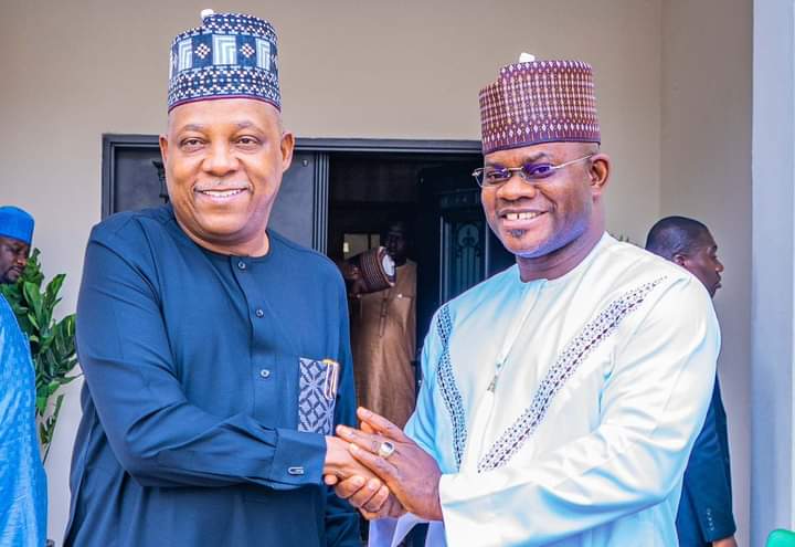 NanaShettimaAmb's tweet photo. Vice President, Senator Kashim Shettima has earlier today received Governor Alhaji Yahaya Bello of Kogi State at his residence where he formally presents the Kogi State APC Governorship Candidate, Usman Ododo.

@kujarima @KashimSM https://t.co/Bowgfx6GCi