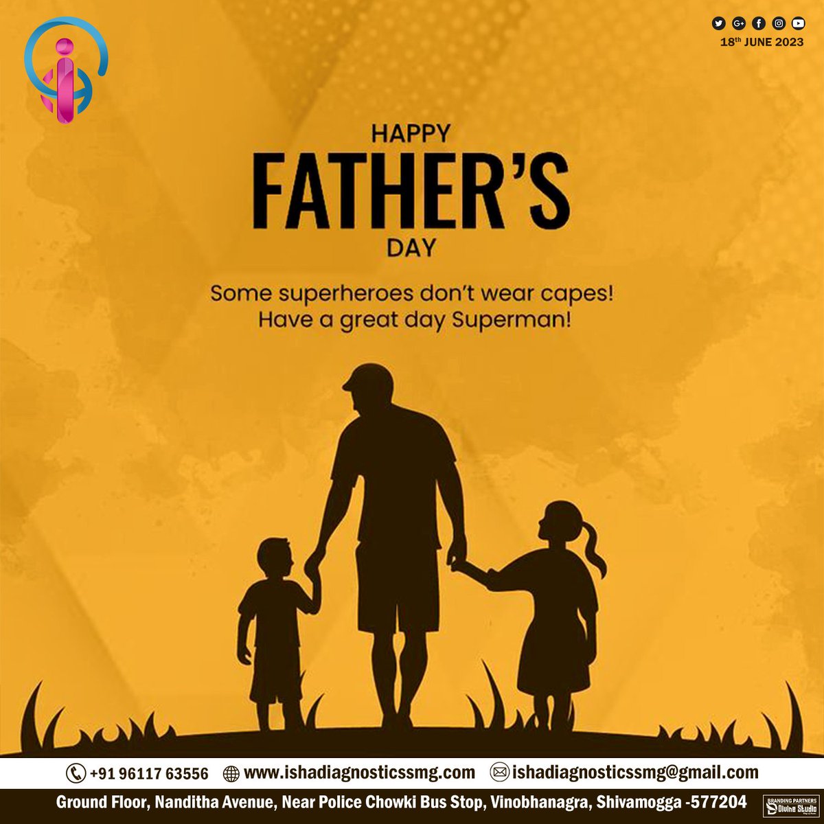 IshaDiagnostic's tweet photo. HAPPY FATHER'S DAY
Some Superherroes don't wear caps!
Have a great day superman!
#ISHA #isha #HappyFathersDay #Shivamogga #Helthcare https://t.co/IA9r71yPSC