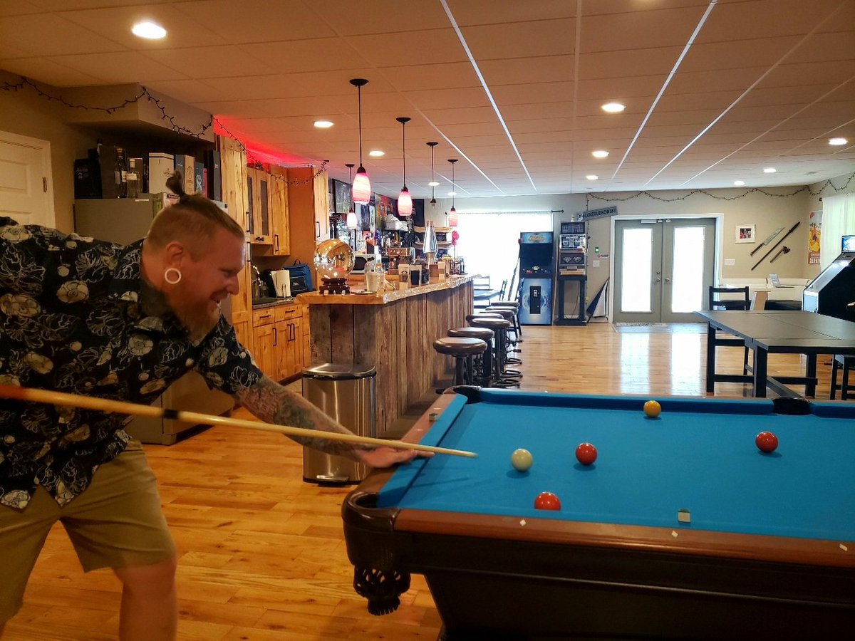 Shooting pool at Tim Pool's house after doing the Culture War Podcast. @Timcast FTF