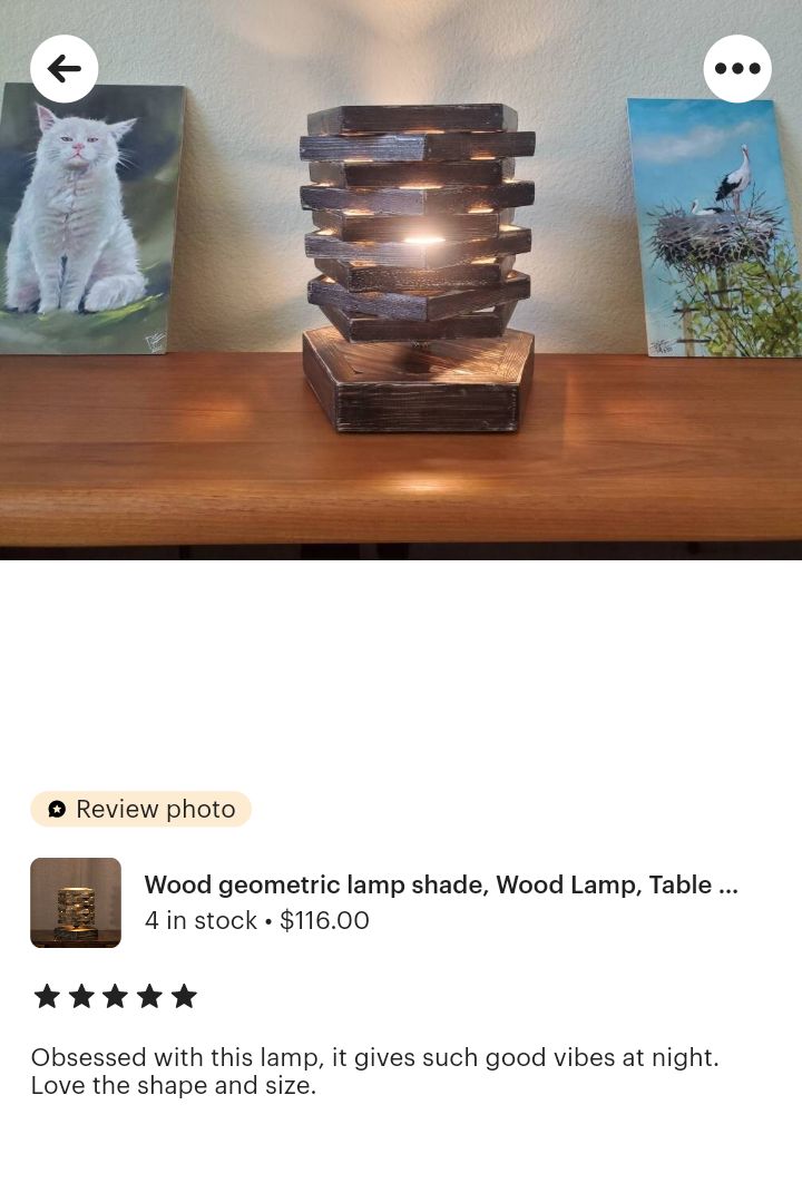 Thank you for the kind words 🤗
etsy.com/shop/JIWoodLamp
.
#etsy #etsyreview #etsyshop #homedecor #giftideas #giftforhome #woodlamp #woodendecor #homedecor #rusticdecor #sale #etsysale #weekendsale