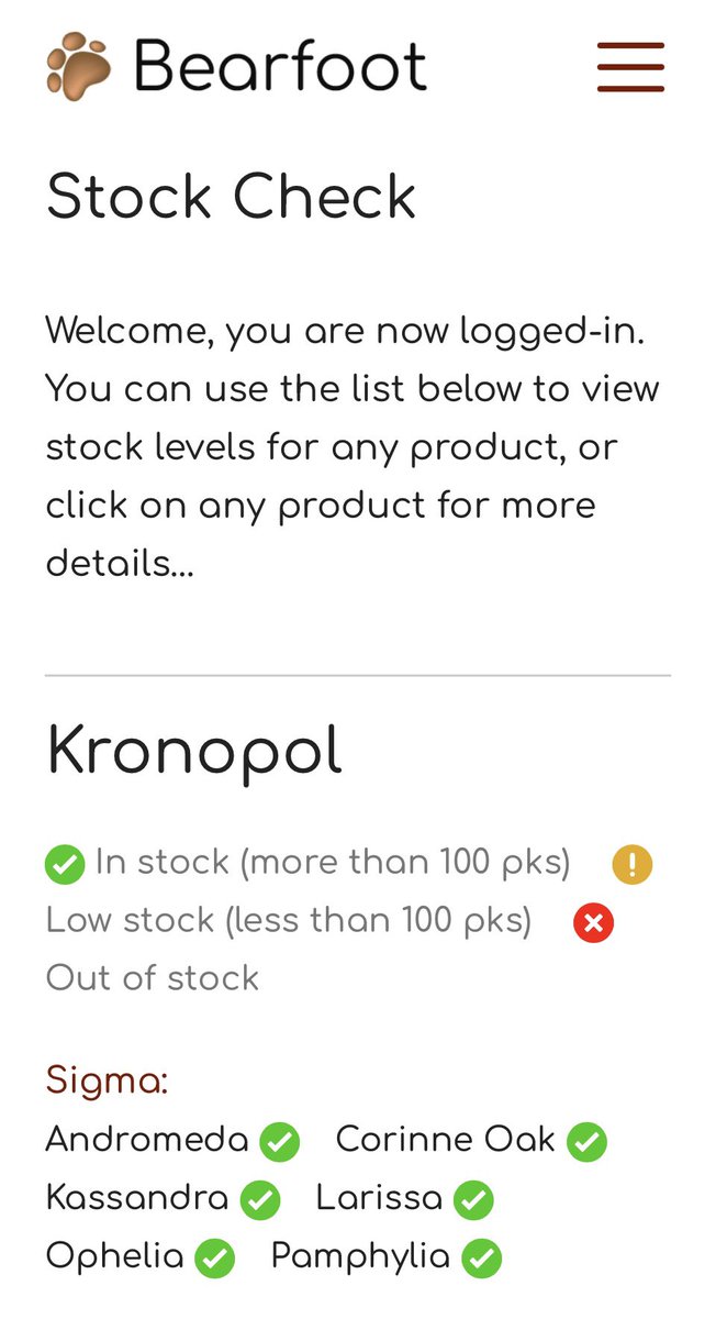 bearfootquality's tweet photo. We have added a customer login portal to our website in order to give you up to date stock information 24 hours a day 7 days a week! We have a stock check page giving you an overview of our complete stock range using a simple traffic light system. #stockcheck #bearfootflooring https://t.co/LrqGGTlF4M