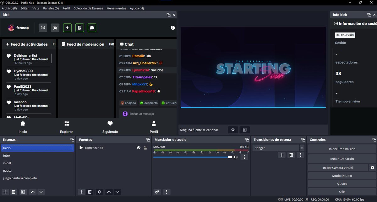 Ferasap1's tweet photo. Ya el OBS configurado para @KickEspanol, mañana inauguramos el canal para tener las horas necesarias para el afiliado... igual en la semana les muestro un par de plataformas de stream que pagan en crypto para que las conozcan 
#GamesReview #CryptoGames #LMT https://t.co/0DkEGaXWhC