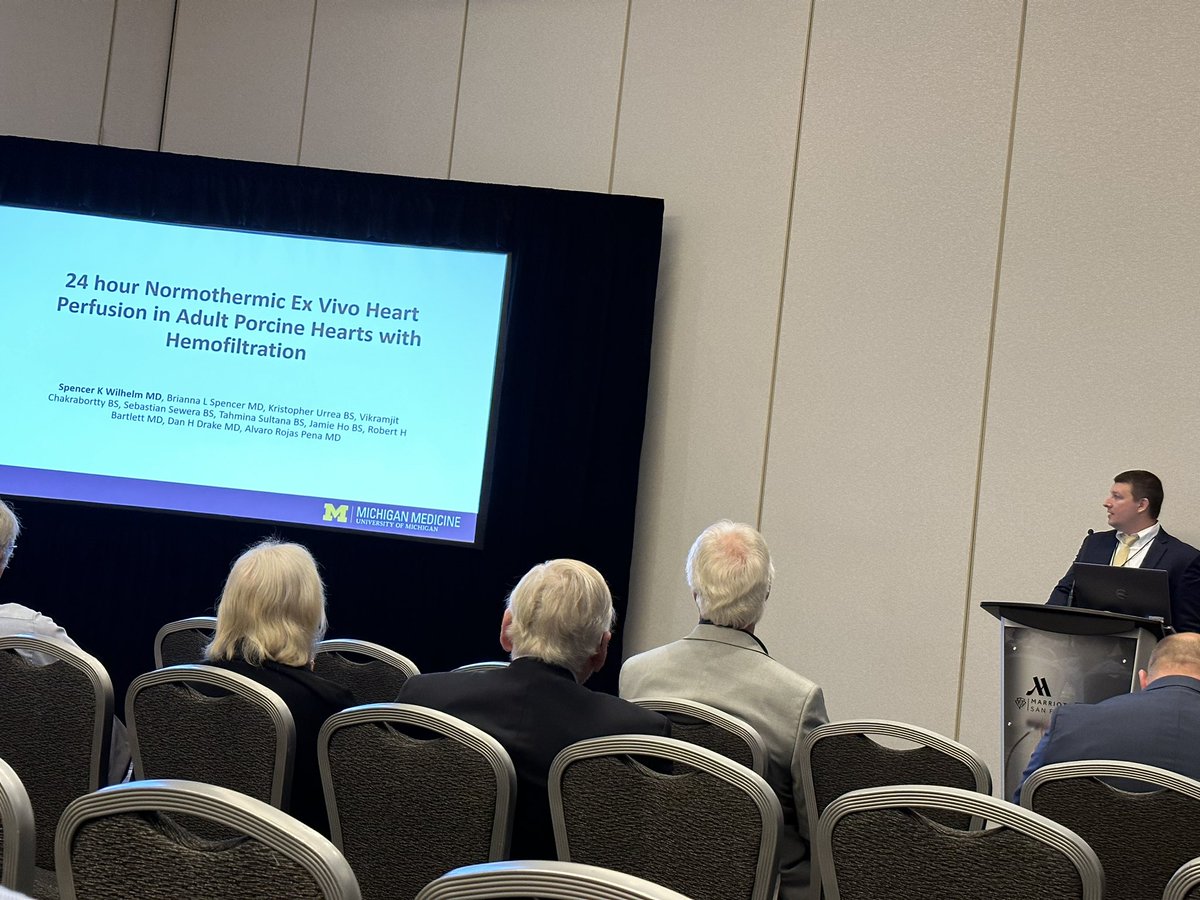 tylermdann's tweet photo. Awesome presentations on the future of heart transplantation!  Exciting to see the progress done on normothermic ex vivo heart perfusion. Congratulations! @BLSpencerMD @WilhelmSpencerK @ECMO_Bob @DanielHDrake #asaio2023 @ASAIO8 https://t.co/MqlP1atQXV