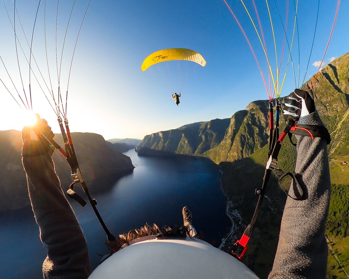 Photo of the Day: Follow the leader + score $250 🌄 #GoProAwards recipient Aljaz Salkic has it dialed.

#GoPro #GoProAwards #POV #Norway #Fjords #Paragliding