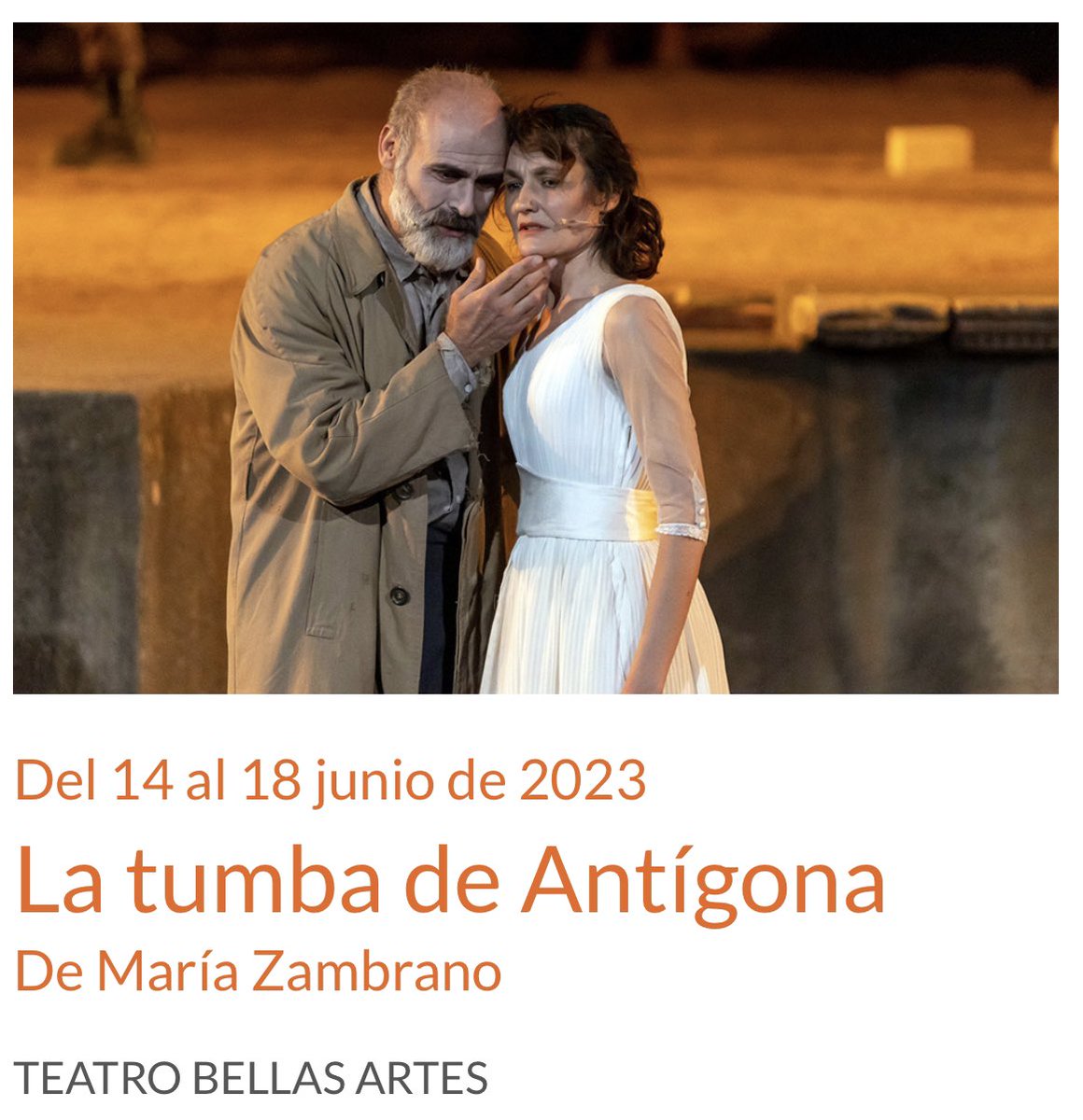 🟠 “La Tumba de Antígona”, últimas funciones en el @TeatroBellasArt de #Madrid

¡Sólo hasta mañana domingo 18 de junio! ‼️

#MeridaenMadrid #Merida69