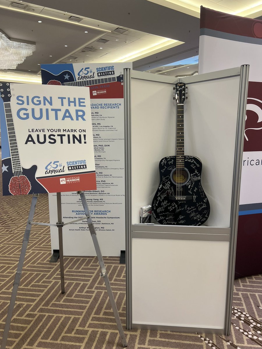 Come sign the <a href="/ahsheadache/">American Headache Society</a> guitar and leave your mark at #ahsam!