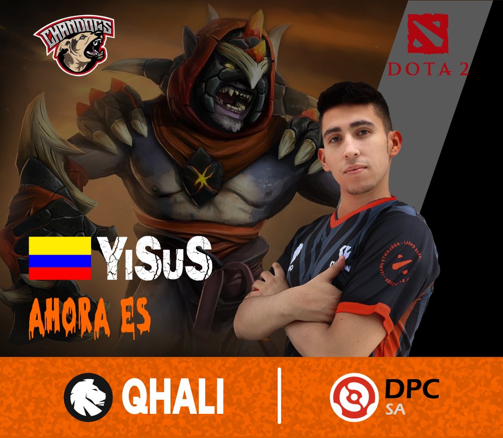 TeamChandogs's tweet photo. "¡Felicidades a nuestro jugador @yisusdota, el primer colombiano en la DPC Segunda División! Estamos emocionados de verlo brillar en esta nueva etapa y le brindaremos todo nuestro apoyo. ¡Vamos por la gloria, Yisus!💪🇨🇴🔥 @Qhali_gg #Qhali #Chandogs #DPC #dota2 #Colombia #Esports" https://t.co/d8VUUk6YmY