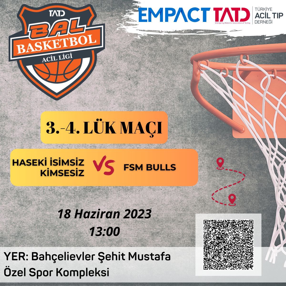 ⚠️BAL sezonunun ⛹️⛹️‍♂️ sonuna geldik. 🗓️ 18 Haziran’da Bahçeşehir Şehit Mustafa Özel Spor Kompleksi’de 🏆final ve 3.-4.lük maçları oynanacak. Tüm taraftarlarımızı bekleriz. 🏀🏀🏀 <a href="/FsmAcil/">FSM Acil Tıp</a> <a href="/gaziaciltip/">Gazi Acil Tıp</a> <a href="/TrAciltipOrgTr/">Türkiye Acil Tıp Der</a>