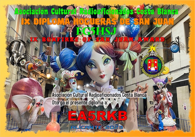 IX Diploma Hogueras de San Juan

Organizado por la Asociación Cultural Radioaficionados Costa Blanca, con el objeto de fomentar la radioafición 

Diploma: Diploma a un solo contacto.

TIENES TODA LA INFO EN: acracb.org