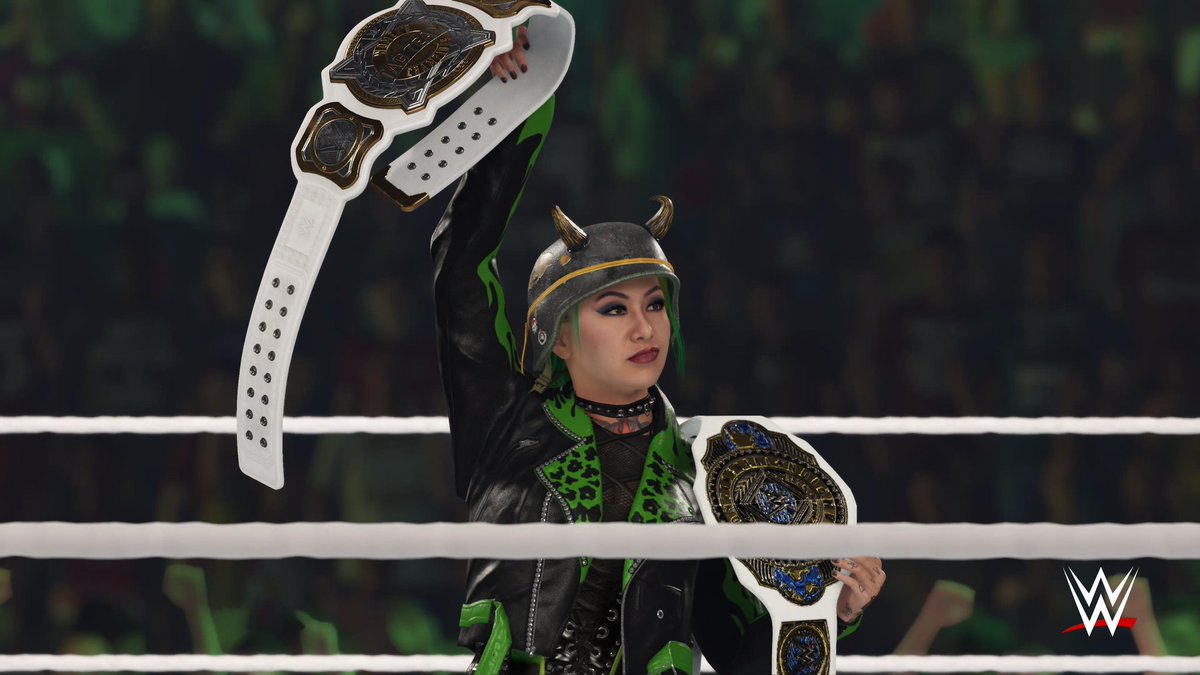 SKFeffect's tweet image. @ShotziWWE #ICchamp #TagChamp #Shotzi2Belts #WWE2k23 universe mode.
