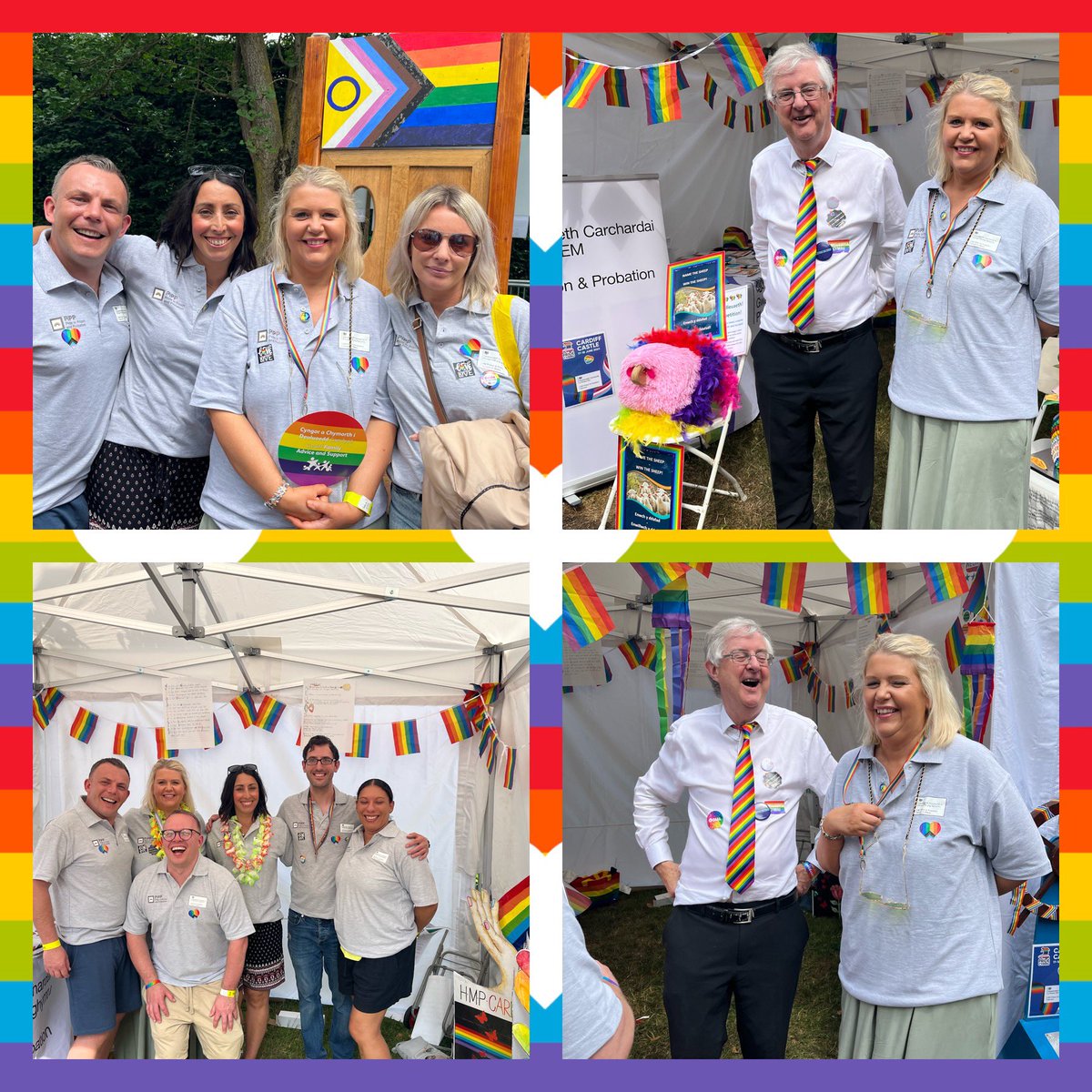 Fantastic day with HMPPS colleagues at Cardiff Pride Cymru today and wonderful to bump into the First Minister! <a href="/HMPPSCymru/">HMPPS in Wales / HMPPS yng Nghymru</a> <a href="/MarkDrakeford/">Mark Drakeford 🏴󠁧󠁢󠁷󠁬󠁳󠁿</a> 🏳️‍🌈🏳️‍🌈🏳️‍🌈🏳️‍🌈🏳️‍🌈