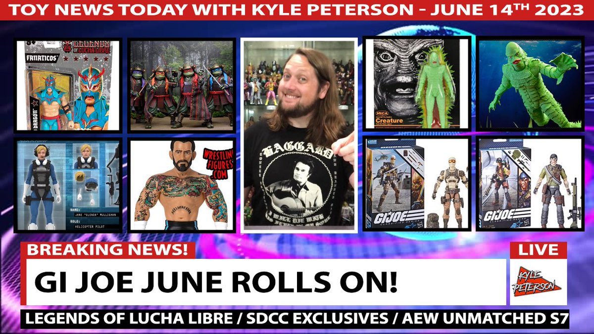 Toy News for the Week of June 11th 2023! SDCC! GIJOE June Rages On! youtu.be/CDboXBXYcH4 #toynews #actionfigures #scratchthatfigureitch #wrestling #aew #wwe #mattel #neca #hasbro #tmnt #mastersoftheuniverse #gijoe #gijoeclassified #s7 #toystagram #luchalibre #bossfight #dc