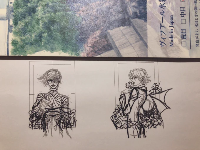 そんなこんなでダバダバしつつ、下書きの準備が出来たので、明日中に描けたら、出品してみようと思います🙇 