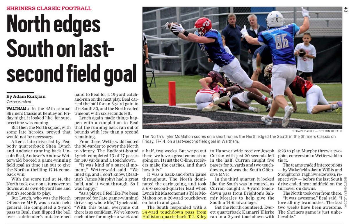 KenDunn (@kendunn7) on Twitter photo Congrats <a href="/TjKiley2/">Tj Kiley</a> on your successful outing in the annual North/South Shriners Classic Football game! <a href="/HollistonAD/">Holliston Athletics</a> <a href="/HollistonFBall/">Holliston Football</a> <a href="/HollistonRedSea/">The Red Sea</a> <a href="/HCATFootball/">HCAT Football</a> <a href="/hcattv/">HollistonHubHCAT</a> Congrats <a href="/TjKiley2/">Tj Kiley</a> on your successful outing in the annual North/South Shriners Classic Football game! <a href="/HollistonAD/">Holliston Athletics</a> <a href="/HollistonFBall/">Holliston Football</a> <a href="/HollistonRedSea/">The Red Sea</a> <a href="/HCATFootball/">HCAT Football</a> <a href="/hcattv/">HollistonHubHCAT</a>