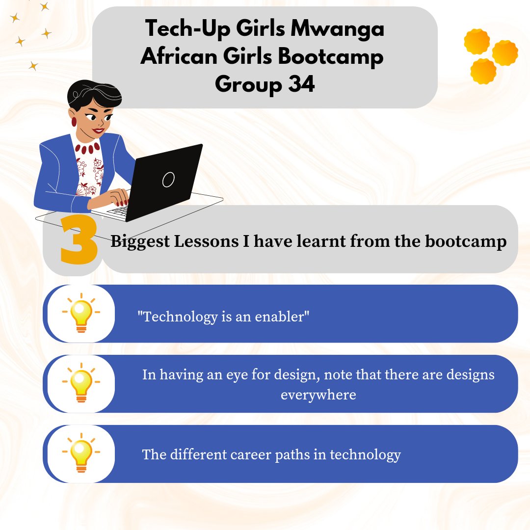 Ever realised "technology is an enabler"? It addresses challenges &amp; provides support. 
Below are 3 lessons learnt from Tech-Up Girls.
#thettifoundation #mwangaafricagirls #techupgirlsweek2 #techupgirls