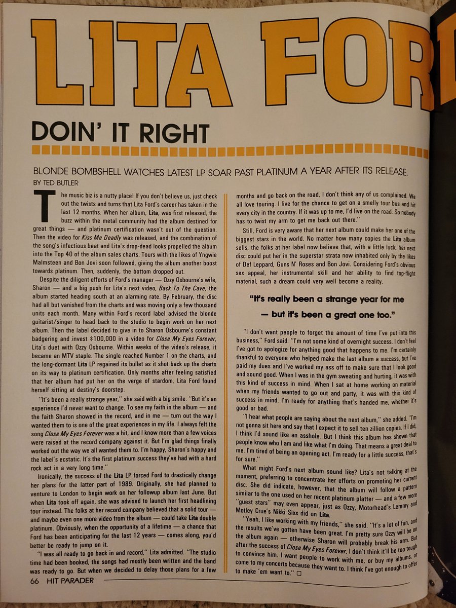 @litaford Lita Ford - Doin' it right ... HIT PARADER Jan 1990 #LitaFord #metal #90s 🤘🎸🎶😎❤️ @priyapandaxo @Paige_M_Gregory @ClaudiaComedy @03jewell @Alicewildrebel