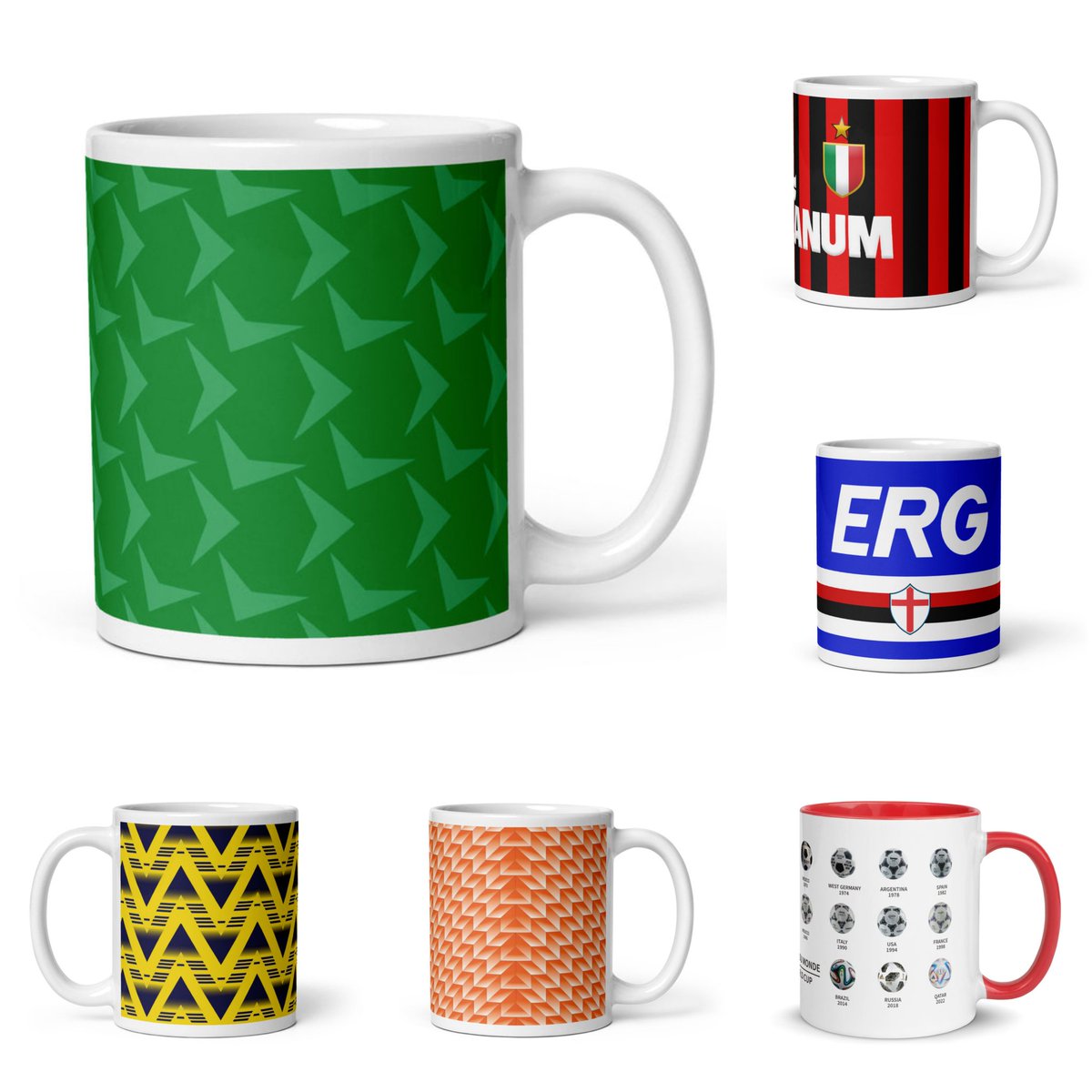 Retro football mugs 💥
➡️ KobeDesigns.com

#Italia90 #SerieA #Euro88