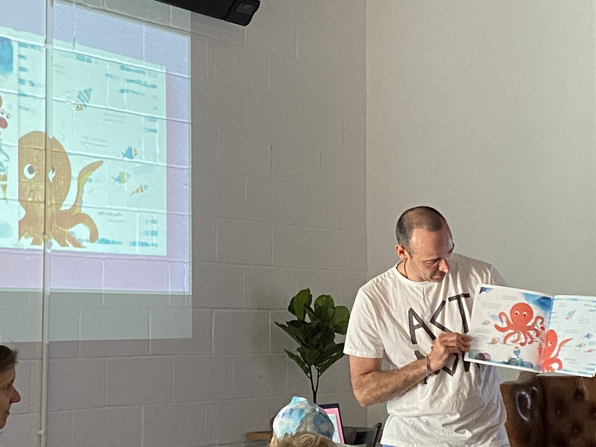 wrightstory's tweet photo. 2/4 Next here are some photos from @NaomiJones_1 & @JamesPaulJones great event at @StLiterature. They presented reading & activities from one of my favourite #PB #books #TheOddFish
#childrensbooks #kidlit https://t.co/er4BDJYtyq