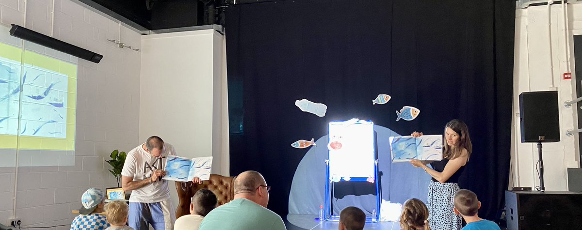 wrightstory's tweet photo. 2/4 Next here are some photos from @NaomiJones_1 & @JamesPaulJones great event at @StLiterature. They presented reading & activities from one of my favourite #PB #books #TheOddFish
#childrensbooks #kidlit https://t.co/er4BDJYtyq