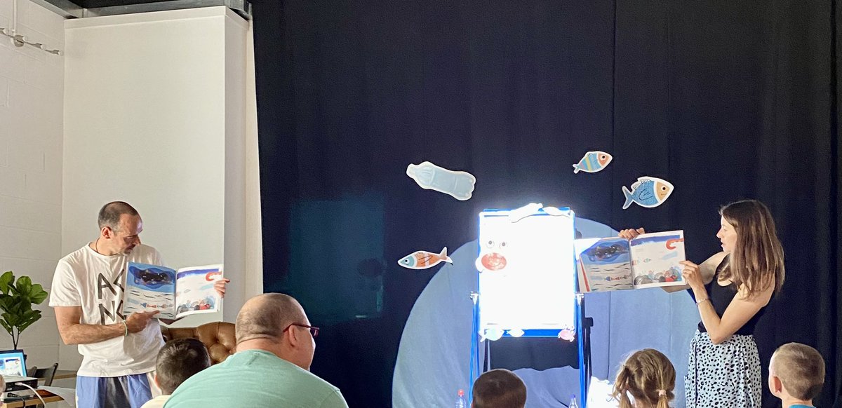 wrightstory's tweet photo. 2/4 Next here are some photos from @NaomiJones_1 & @JamesPaulJones great event at @StLiterature. They presented reading & activities from one of my favourite #PB #books #TheOddFish
#childrensbooks #kidlit https://t.co/er4BDJYtyq