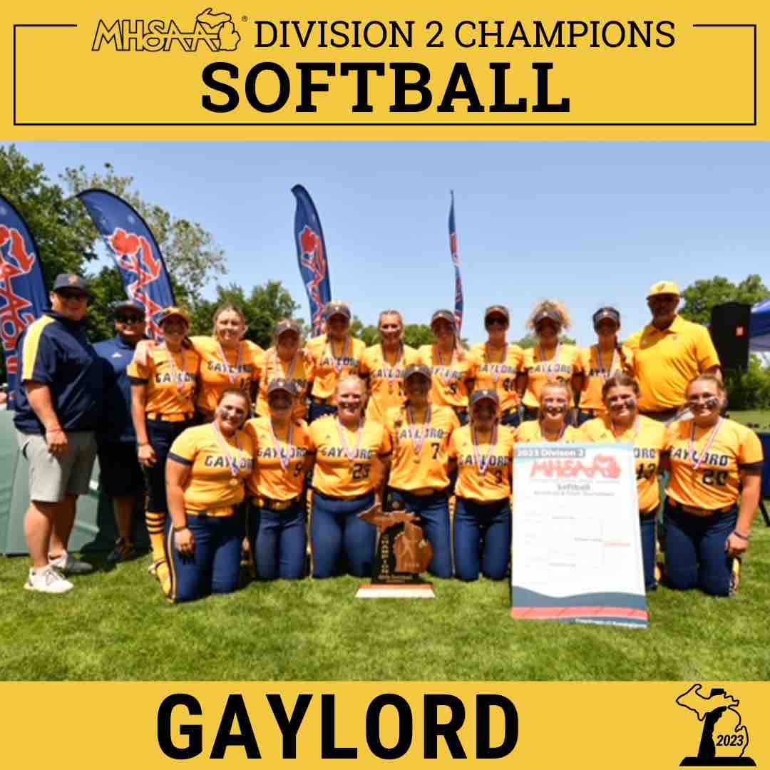 🥎 D2 SOFTBALL FINALS: Record-Setting Gaylord Makes Most Historic Headline Yet with 1st Finals Win!🏆⁣ 
➡️ ow.ly/L8vQ50OR4Vb 👀
#softball #finals #congrats #gaylord #champions #bluedevils #MHSAA