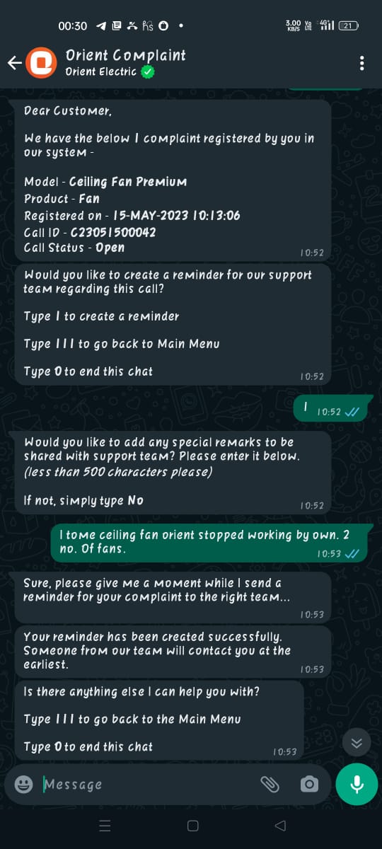 Raj_golhani's tweet photo. @orient_electric almost 40 days passed but you didn't resolve my issues.
@consumerforum_ @nch1915 https://t.co/qXgMKMhHxq
