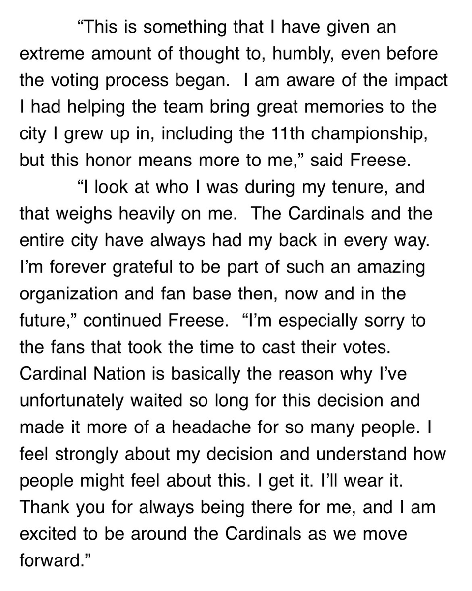 David Freese showed a lot of humility in making this decision.