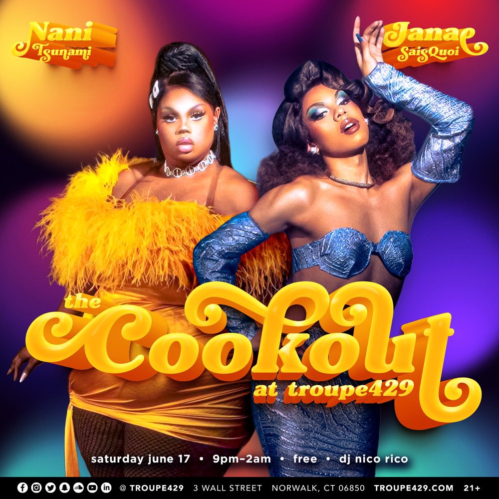 Troupe429's tweet photo. tonight ⭐️ we have @TheNaniTsunami &amp; #JanaeSaisQuoi with 🎧 @heynicorico ⭐️ 9p–2a ⭐️ free ⭐️ 21+

🏳️‍⚧️🌴🏳️‍🌈 happy pride month 🏳️‍⚧️🌴🏳️‍🌈 https://t.co/eLm5V4UQpN