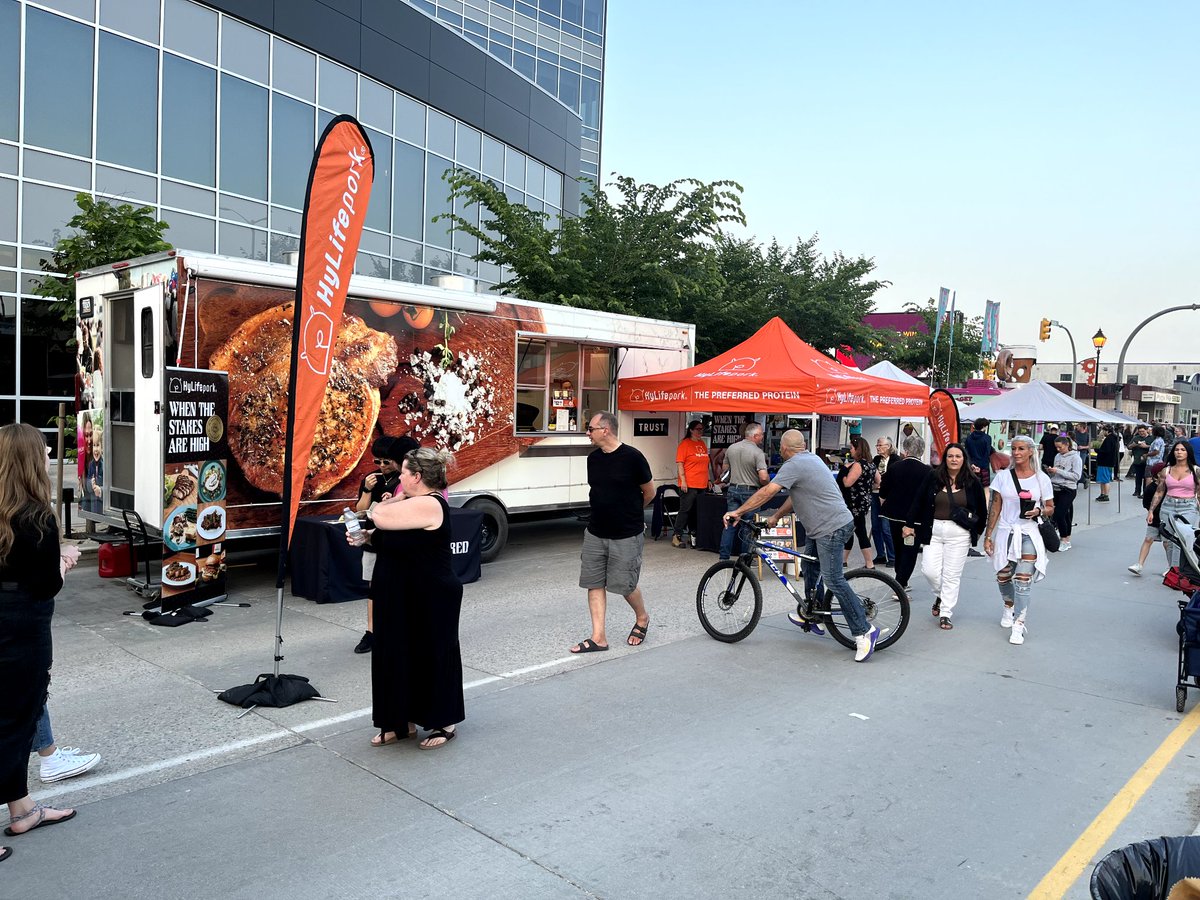HyLifeltd's tweet photo. It’s finally that time! We are at @SITC_Steinbach all weekend long in Steinbach!

Find us in front of Steinbach Credit Union📍with our bright orange shirts, happy smiles and HyLife Pork Food Trailer. 🧡

You won’t want to miss this amazing weekend full of fun! 🎡🎠

#SummerInTheCity #Steinbach #Summer #HyLifePork