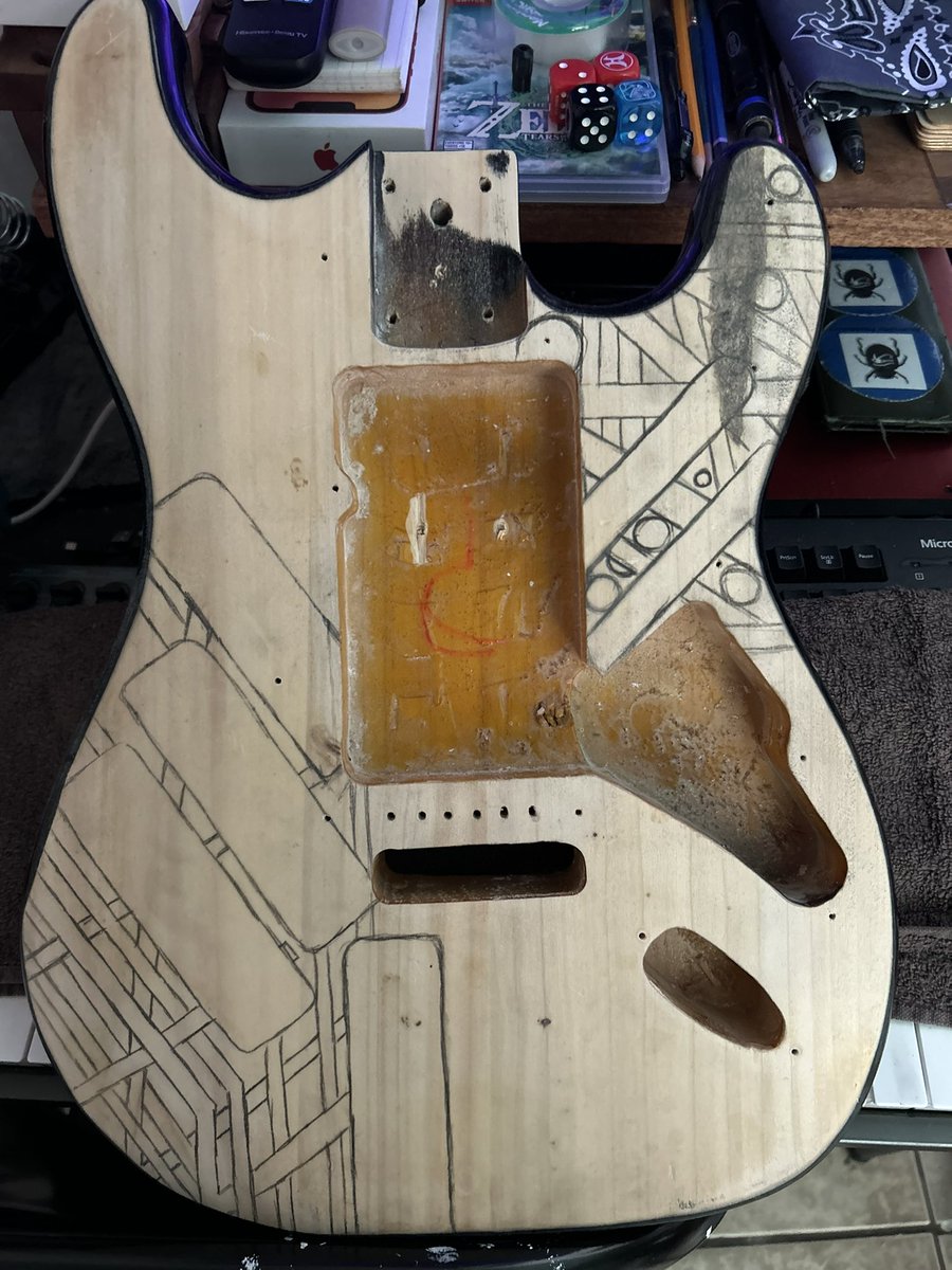 The first of its kind, Illuminated Pyro guitar in the works!