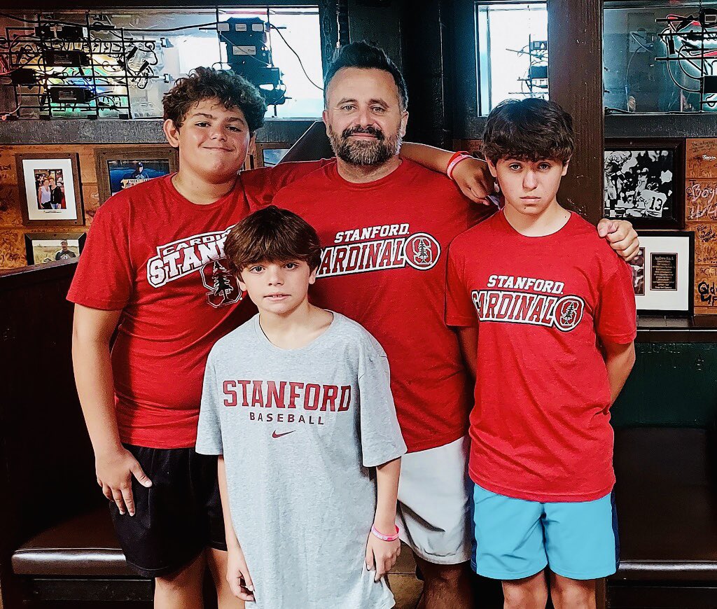 espinosadtribe5's tweet photo. Reunited with my sons after not seeing them for 5 weeks! A much-needed break with my boys from the daily grind @stanfordchildrens while their sister, Demi, rests today! Watching @stanfordbsb beat WF!  #MCWS #PrayForDemi #BiggerThanBaseball #GoStanford #DemisDream https://t.co/zDUyV3rc7v