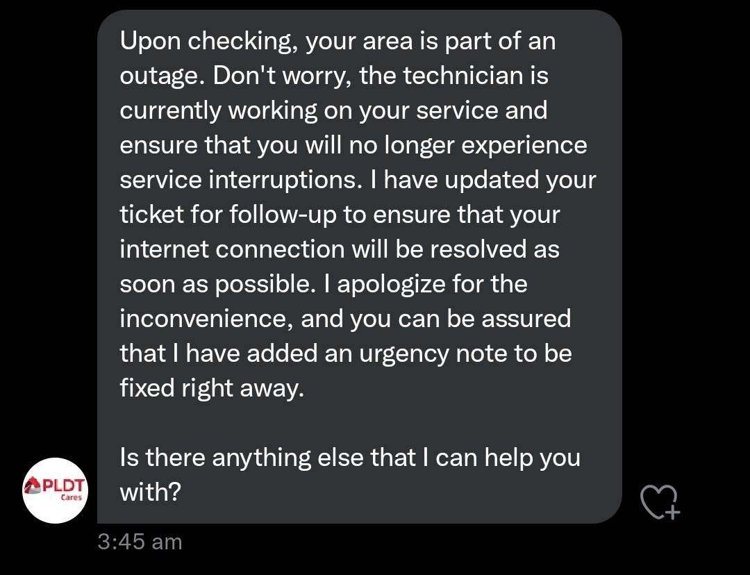 YouKnowKuma's tweet photo. Again, with the automated textbook response with NO ETA for when the fix will be done. AMAZING work out there @PLDT_Cares #PLDC HAHAHAHA
ENSURE it won't happen again they say HAHAHAHA what a fucking joke. Maybe y'all should turn this response bot into a comedy bot instead. https://t.co/rvGXJQh4WY