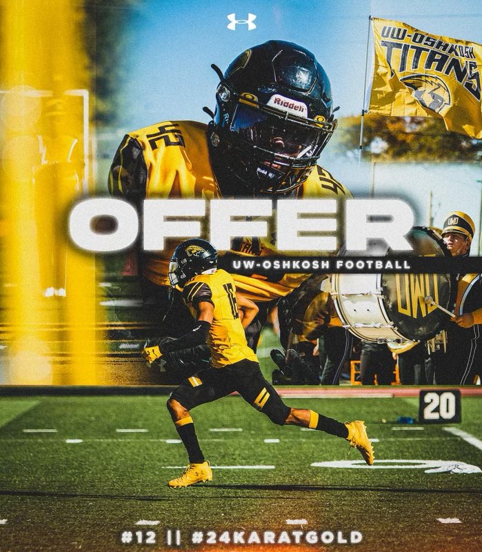 After a great camp today, I am beyond grateful to receive my first offer from @UWOFootball ! Huge thank you to @coachmaerob and the rest of the staff for this opportunity!🟡⚫️