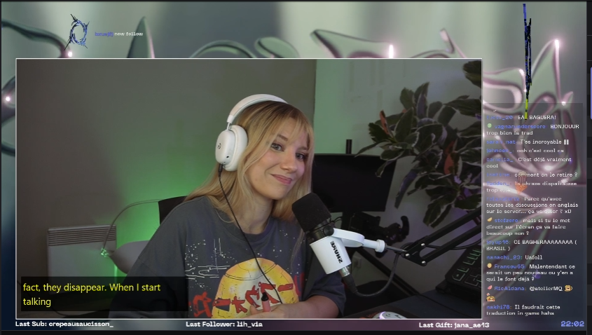 Baghera added subtitles on stream! :)

and they're WAY better than the plugin a few people have been using. She explained how they work using 'powerpoint' but i didn't understand it completely :') maybe someone will translate that hahaha. but still so cool!!!