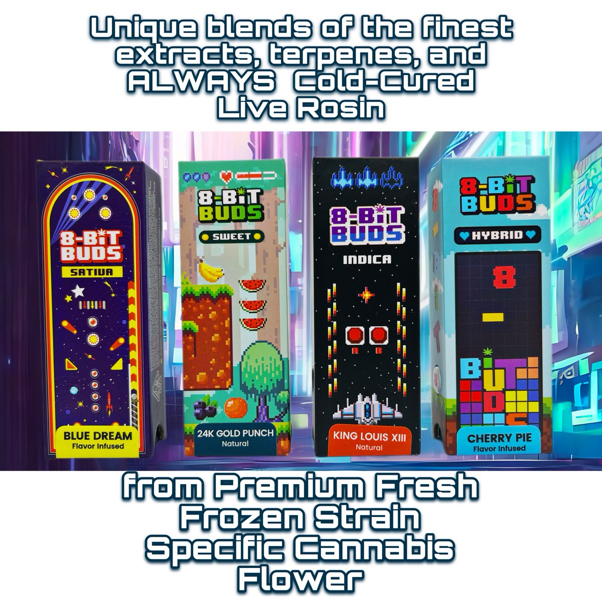 weedhubsf's tweet image. Gear up, gamers! 🎮🌿 Level up your cannabis experience with 8bit Buds' epic new product drop. It's time to unlock a whole new world of elevated adventures. Get ready to blaze through the pixelated haze! 🔥💨 #8bitBuds #NewProductDrop #GamingVibes #ElevatedAdventures