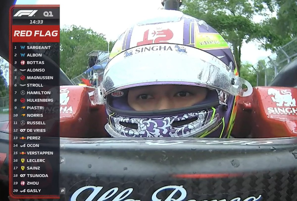 Zhou'nun yolda kalması sebebiyle Q1'in ilk dakikasında kırmızı bayrak çıktı.

Zhou aracını çalıştırtırdı ve pite dönmeyi başardı.  

#CanadianGP 🇨🇦 #F1 #F12023 #raceweek
