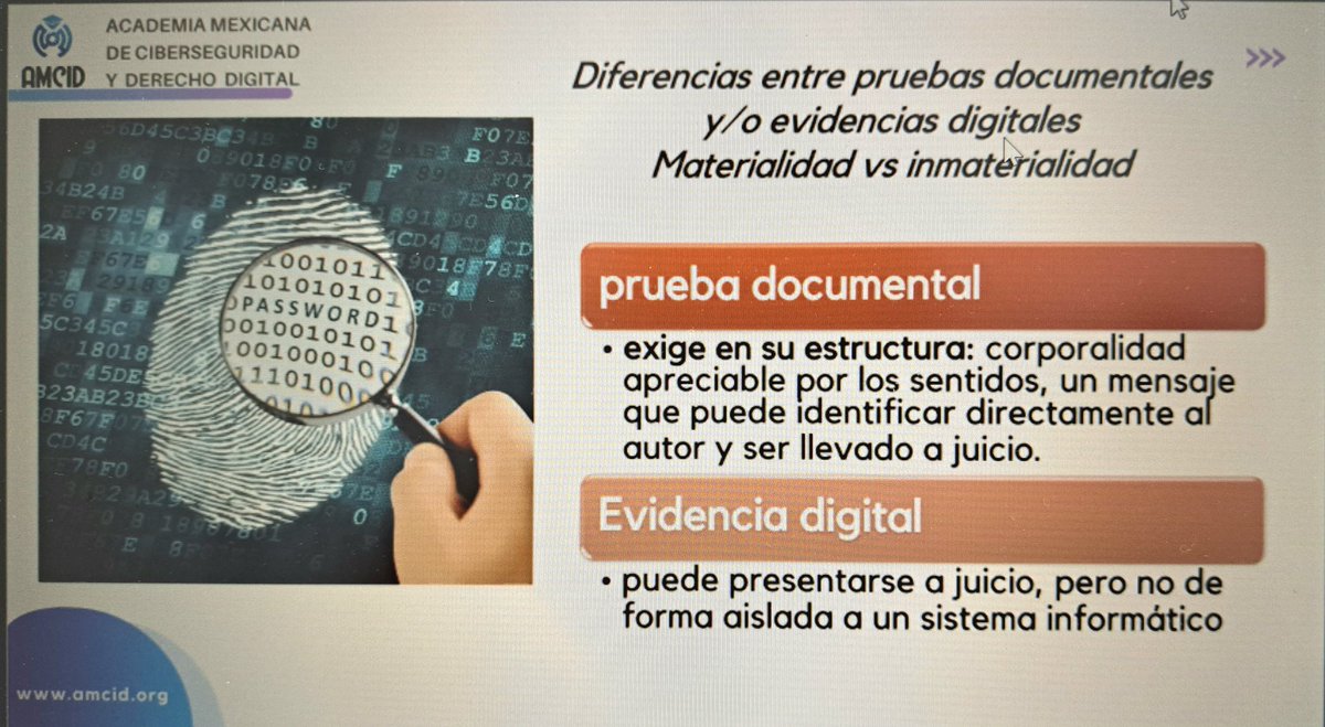 Clauss_Escoto's tweet photo. #PruebaDocumental y #EvidenciaDigital 
Clase: Aspectos jurídicos del #ForenseDigital y #PruebaElectronica 
#Regulación del quehacer pericial. 
Curso #ForenseDigital
@AMCID_Mx https://t.co/80GPxOeFEs