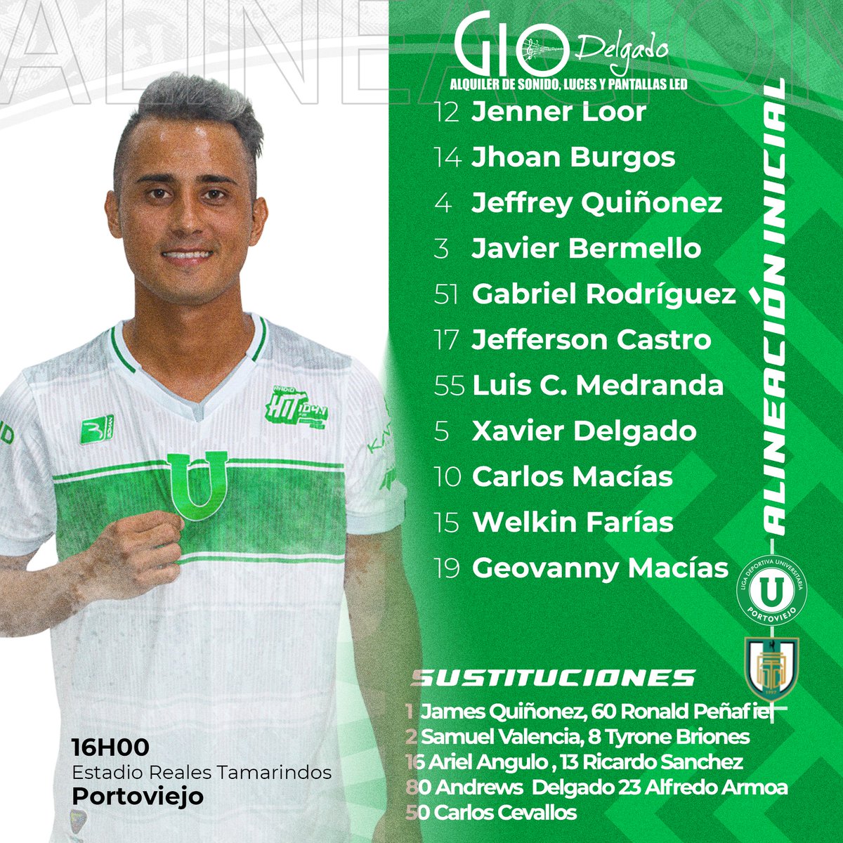 LDUPoficial's tweet photo. 1⃣1⃣Inicial!💚🤍
Presentado por #GioDelgado
#LDUP 🆚 #DColon
#VamosLiga🟢⚪️ https://t.co/zvzRF3iGn9