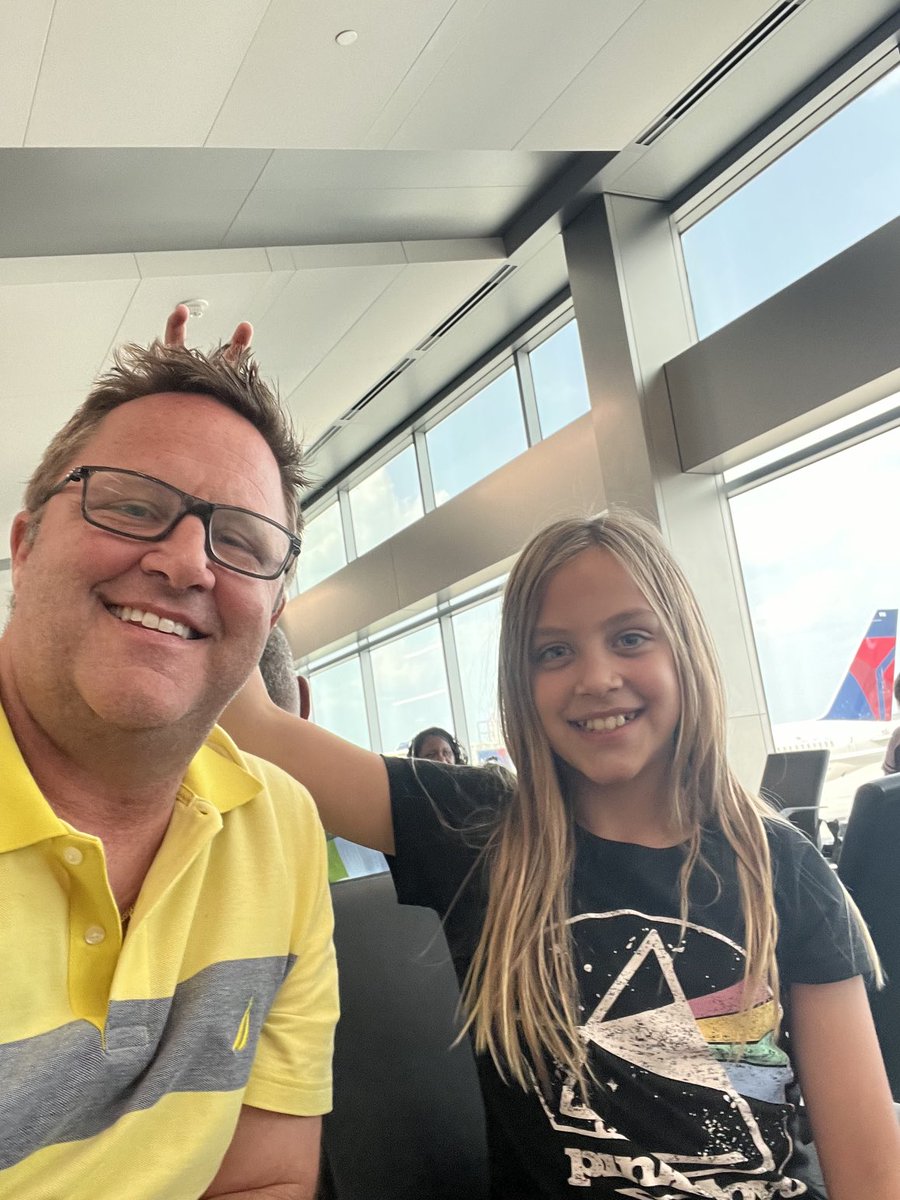 Our first experience at an airport together ✈️.  New Orleans we will eventually arrive 🎉🎺🦞🥁🦪!